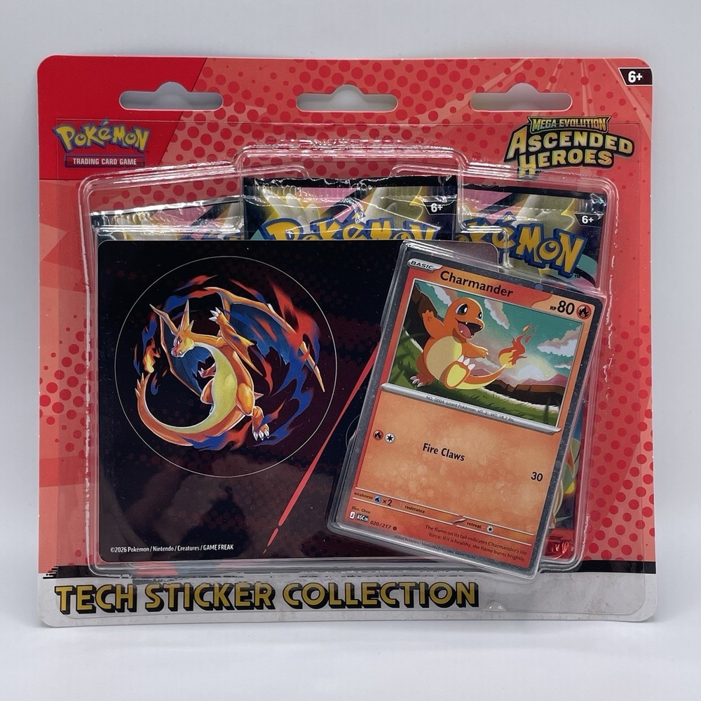 Pokemon Mega Evolution Ascended Heroes Tech Sticker Collection Charmander